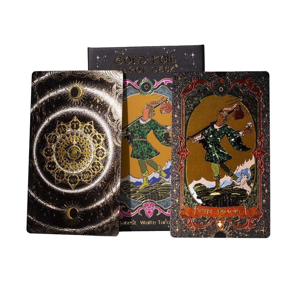 Thumbnail: Gold Foil Tarot Card Set - with booklet