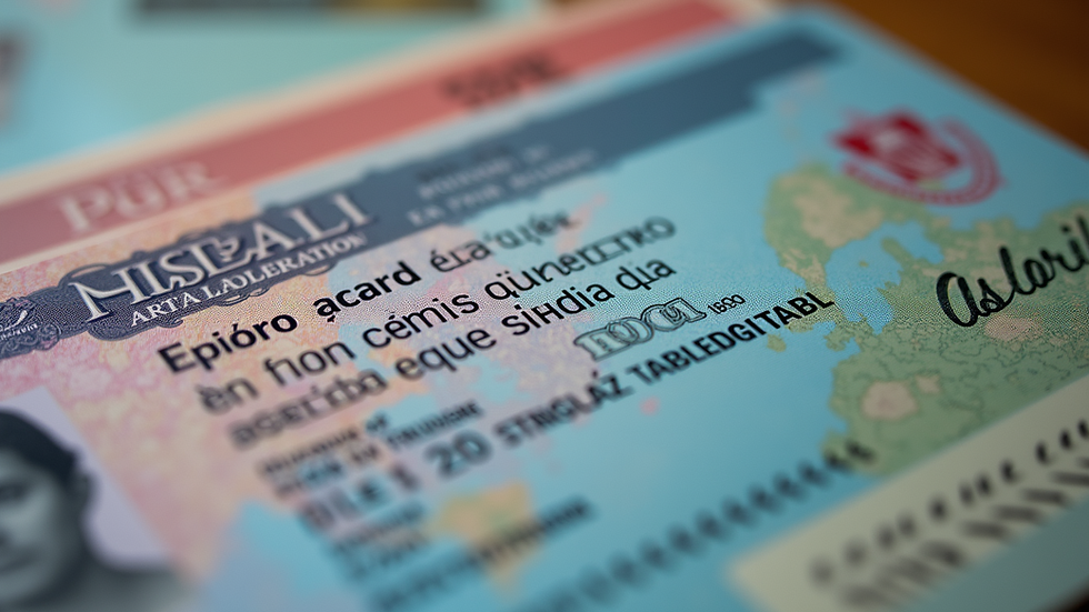 Close-up view of a Spanish residence permit