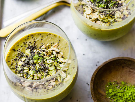 Overnight Chia Matcha Smoothie (Make Ahead Breakfast)