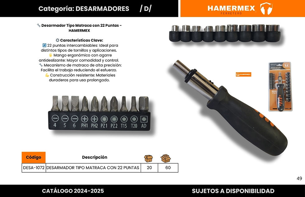 Miniatura: DESARMADOR TIPO MATRACA CON 22 PUNTAS