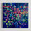 Thumbnail: Hot shot pink, frontal image on wall, blue abstract floral painting by Clara Wilkinson