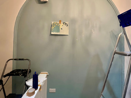 The evolution of my recent botanical mural for a beauty salon 