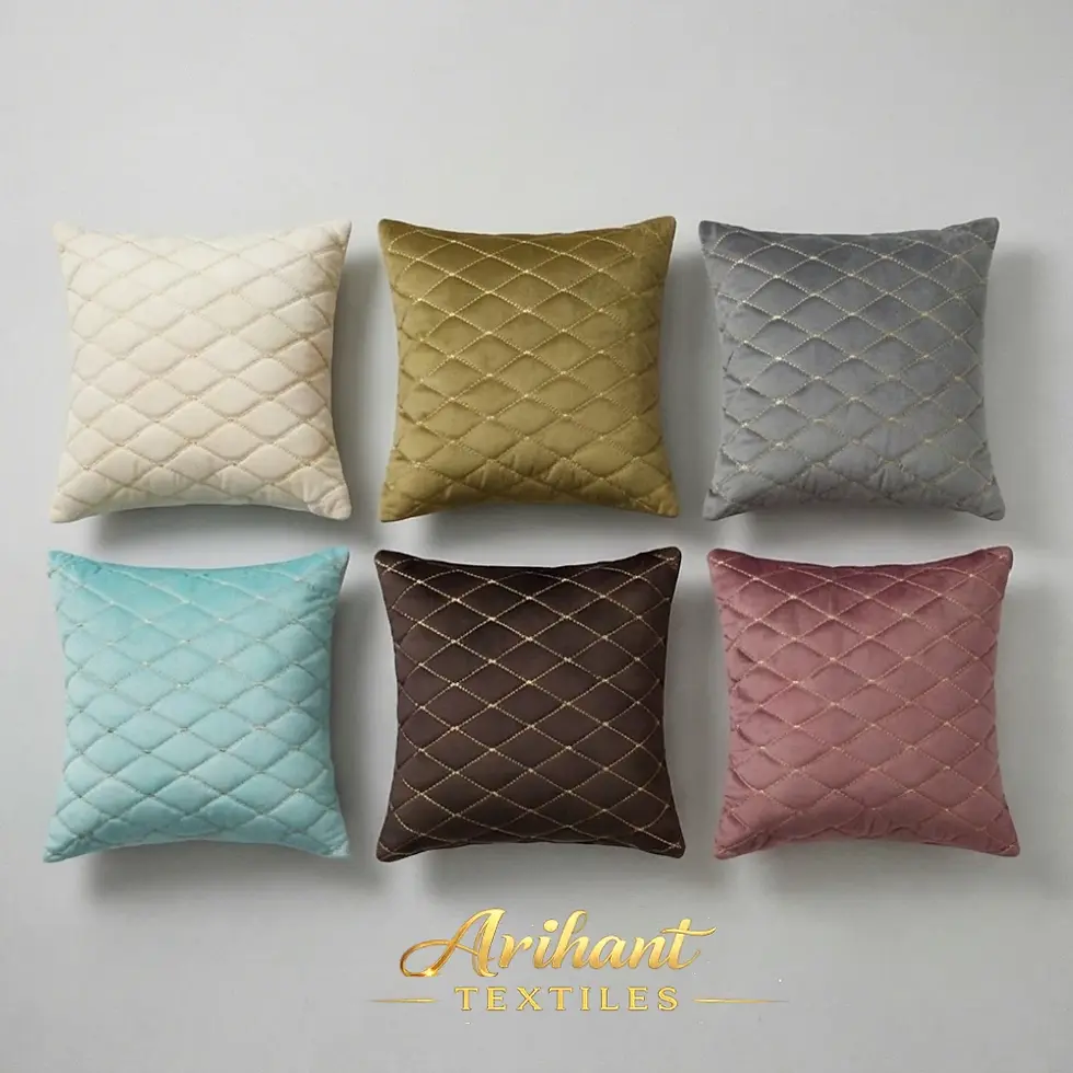 Quilted cushion cover manufacturer in Panipat for bulk supply.
