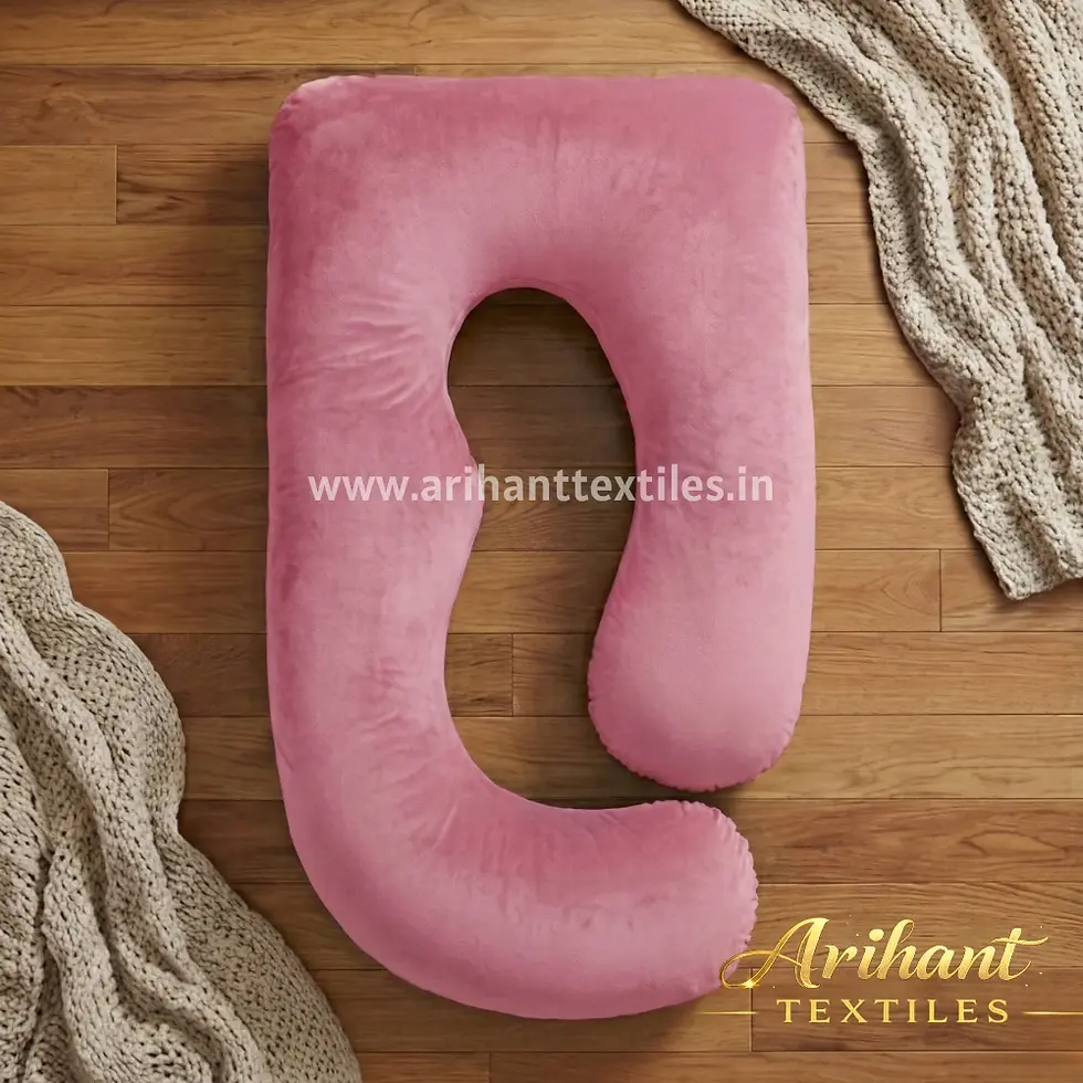 Thumbnail: Export-quality pink J Shape-pillows for international maternity brands.