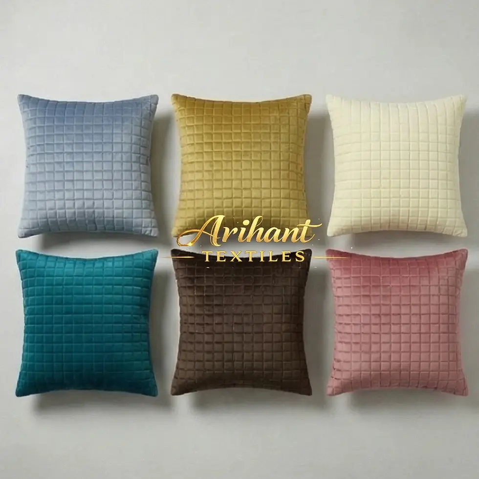 Thumbnail: Modern Imperial Grid throw pillow cover shown in a luxury hotel lounge setting to demonstrate contemporary interior styling.