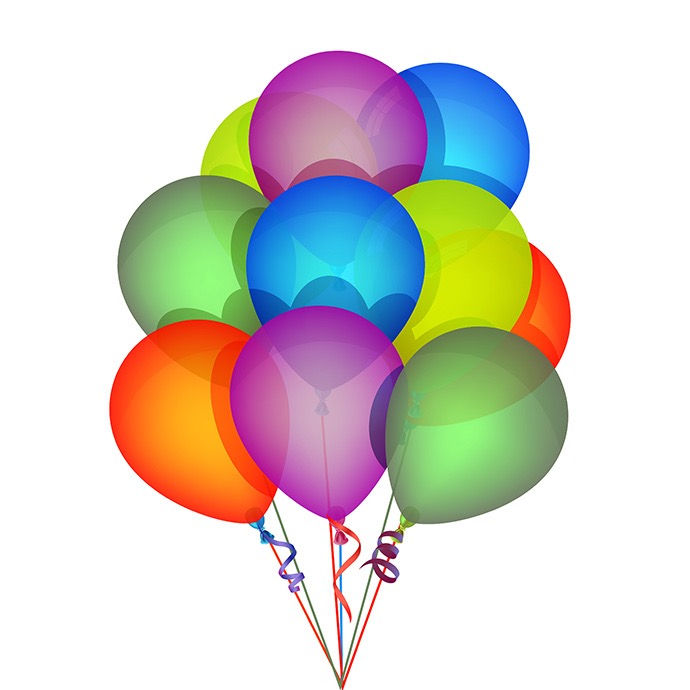 a bouquet of colorful balloons
