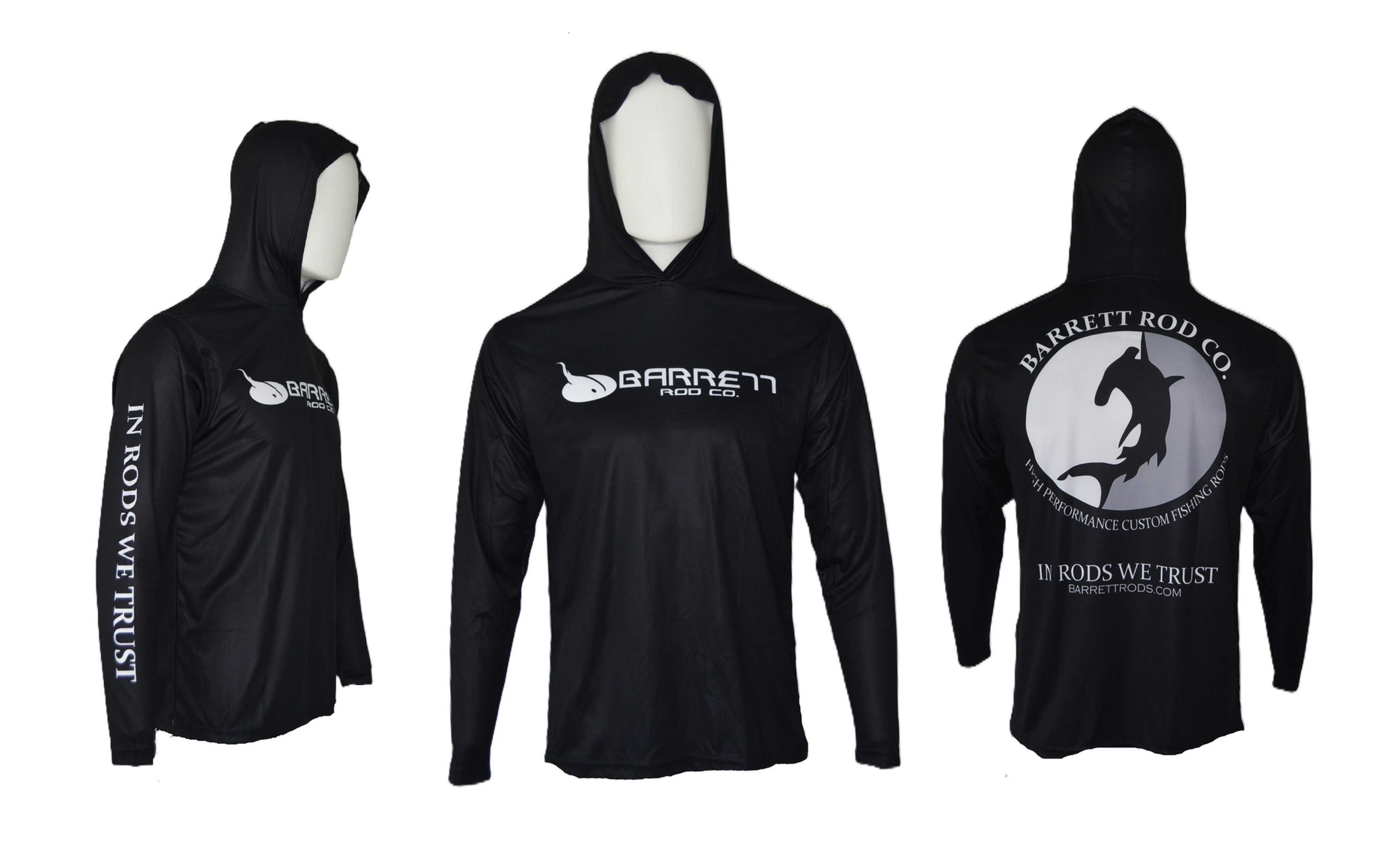 Black Long Sleeve Dri Fit Hooded Shirt