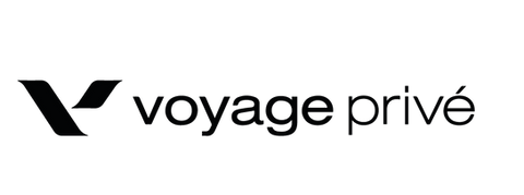 Logo Voyager visible sur fond noir avec des petits points lumineux.