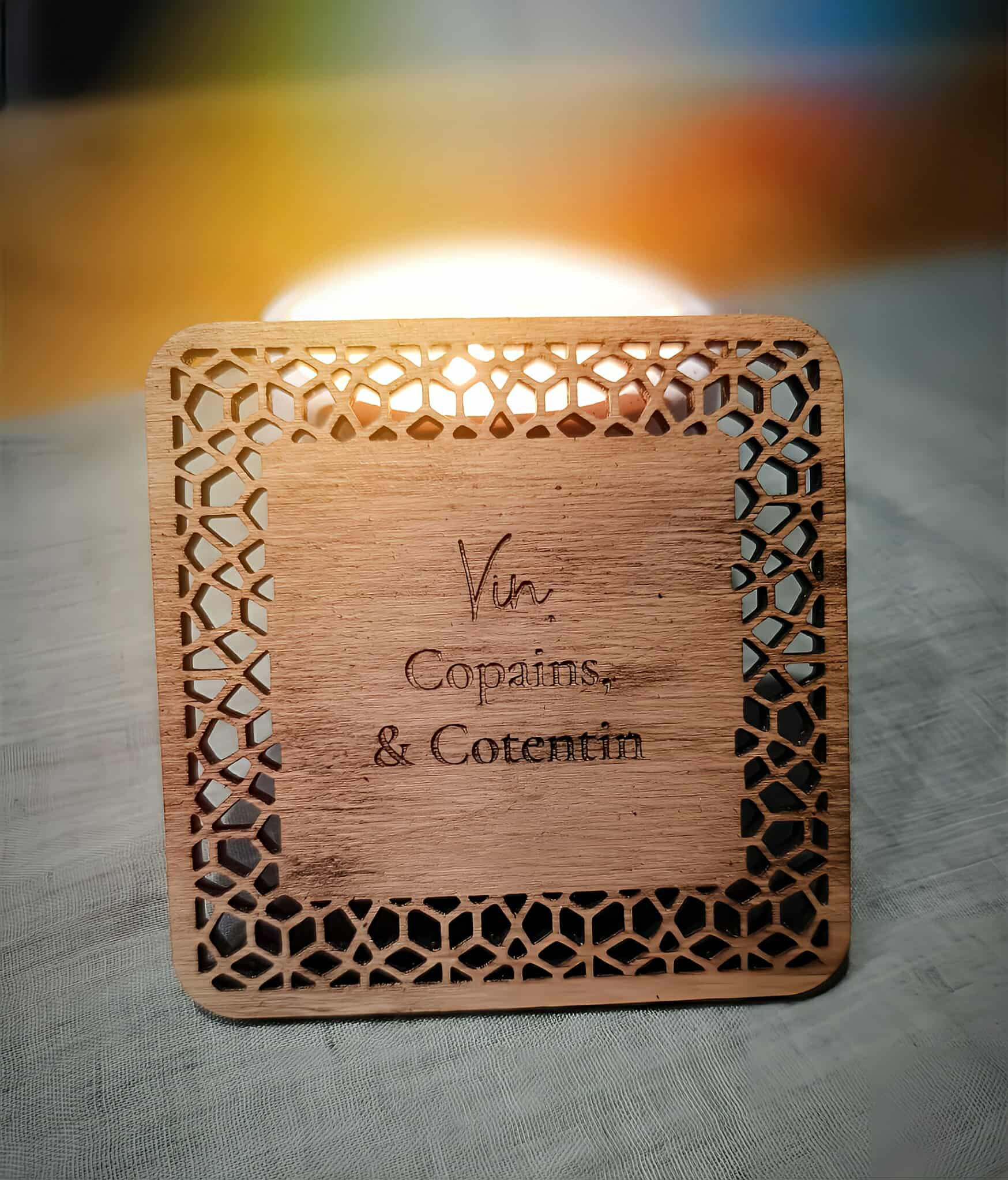 Lot de 6 Sous-verres "Vin, copains & Cotentin"