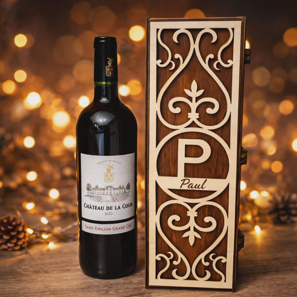 Boîte à vin rouge personnalisée