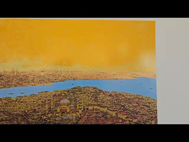 Küçük resim: Devrim Erbil Kırmızı Şiir ve Kuşlar Serigrafi 70*100cm Orjinal Islak İmzalı