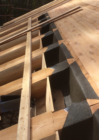Cedar lining boards ceiling