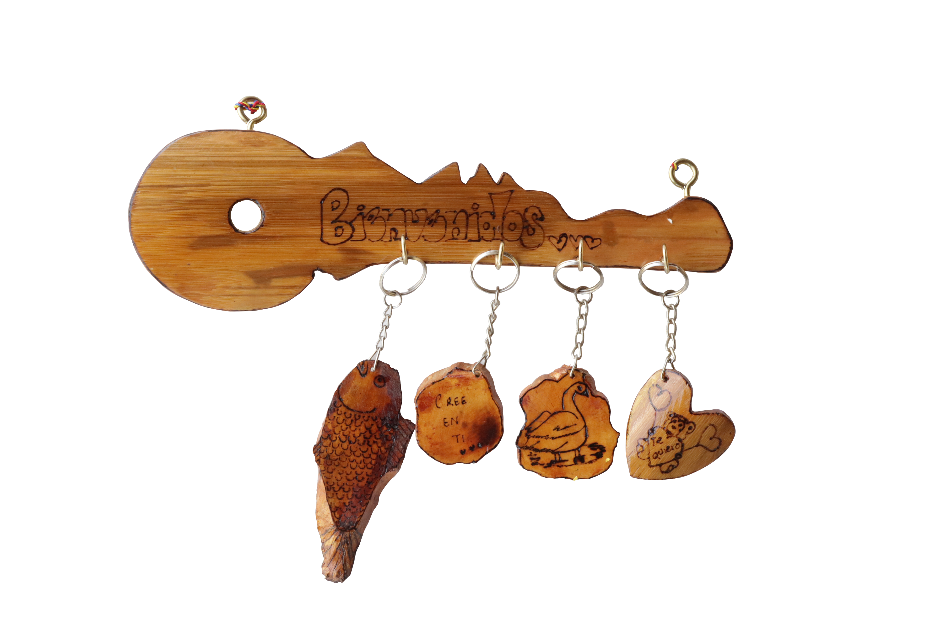 Portallaves y llaveros en guadua