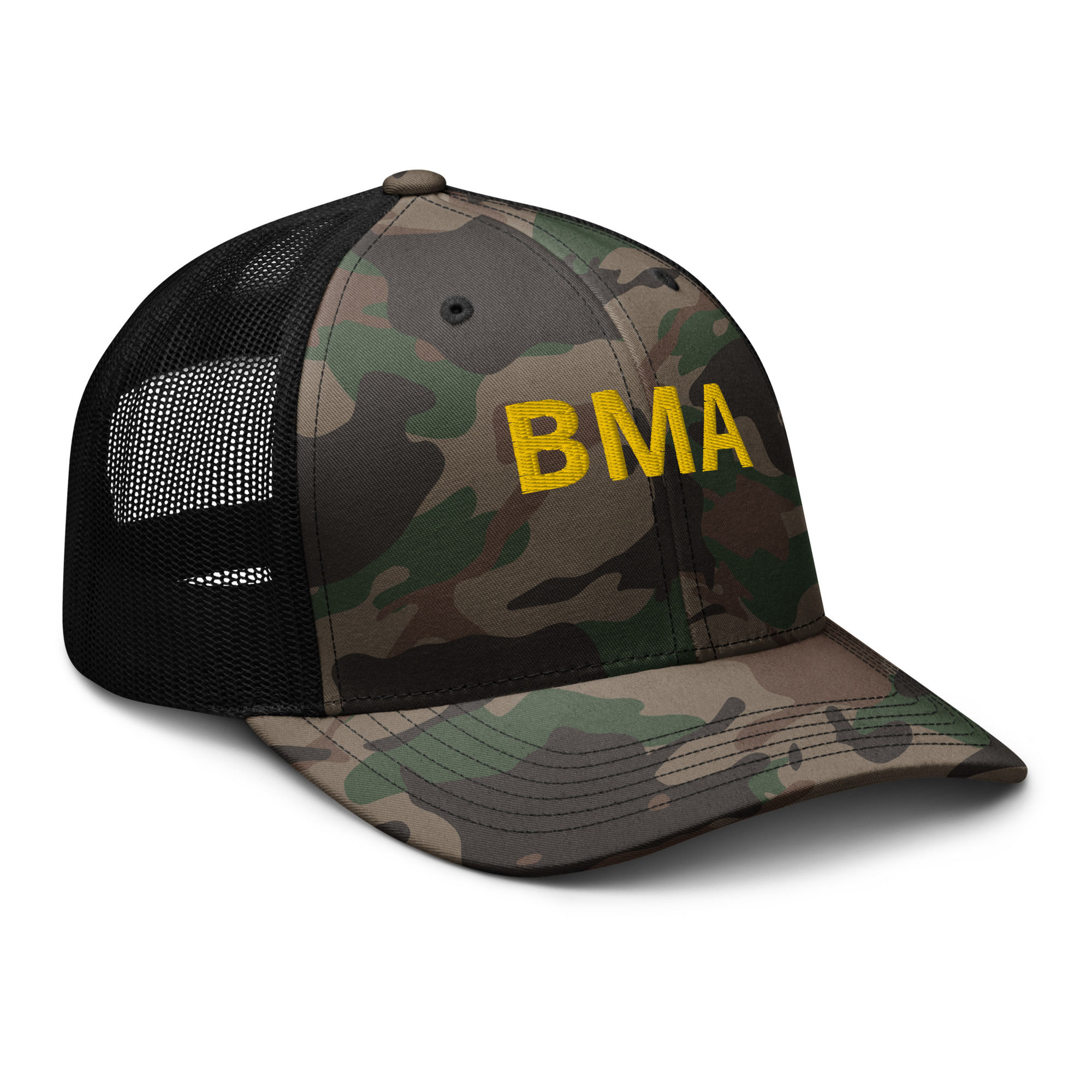 Golden 'BMA' Camo Trucker Hat