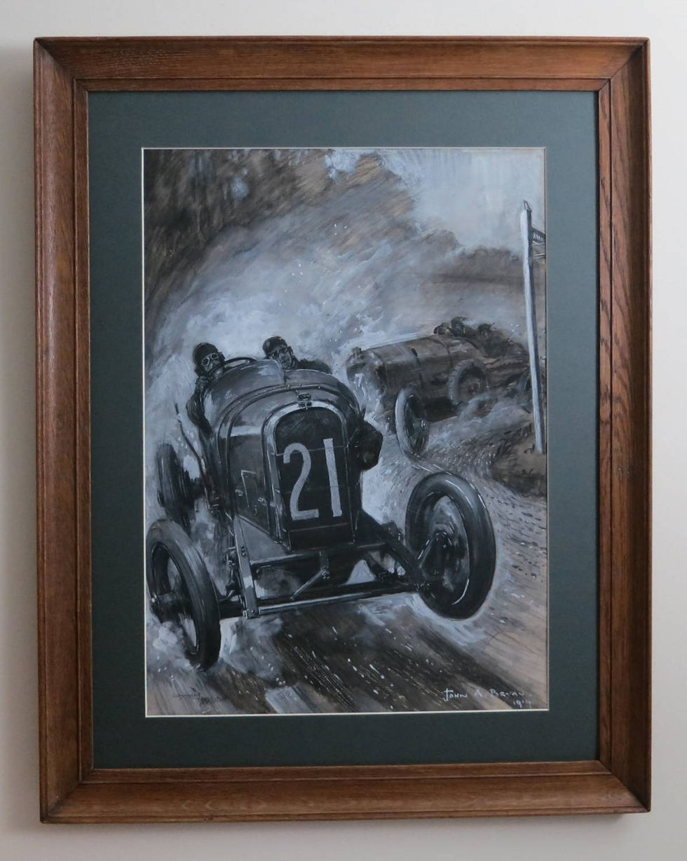 Thumbnail: 1914 Watercolour Painting of Isle of Man TT Racing Cars