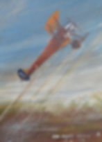 original watercolour painting of a 1914 pre ww1 british biplane