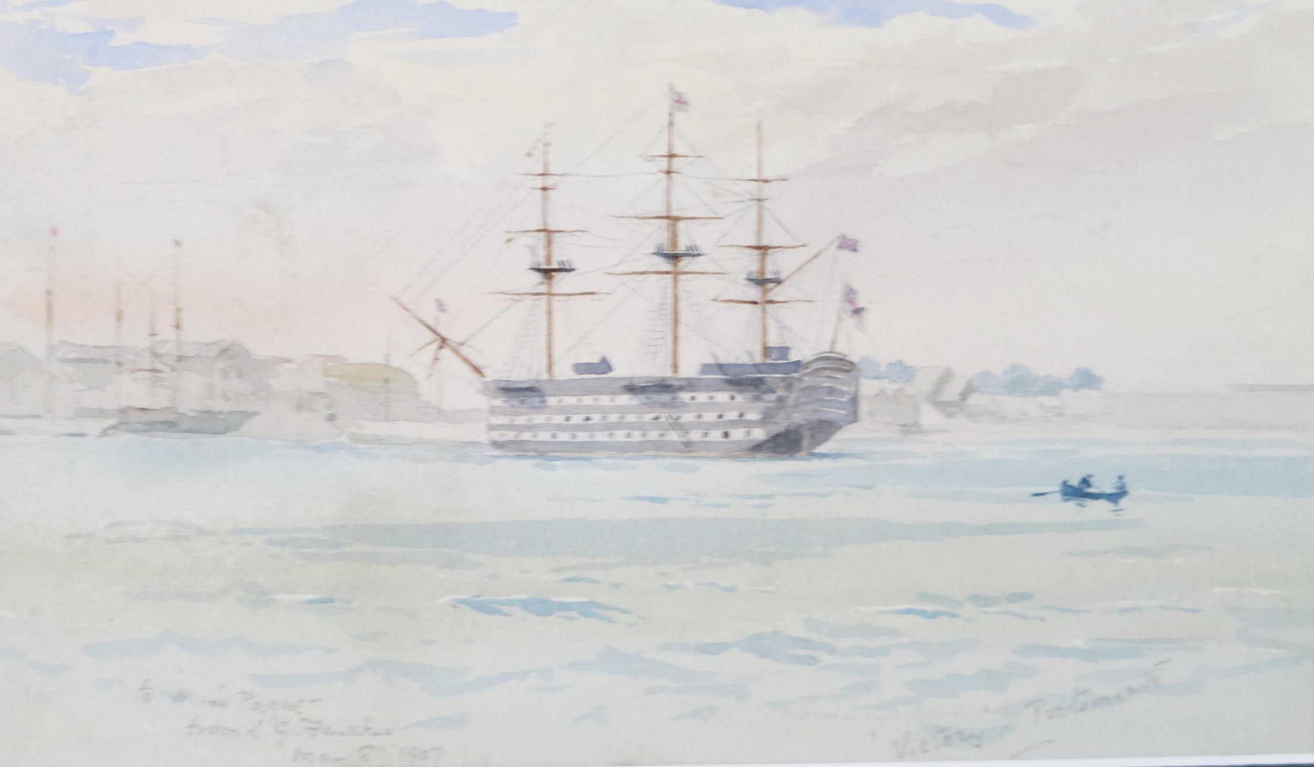 original 1907 watercolour of HMS victory