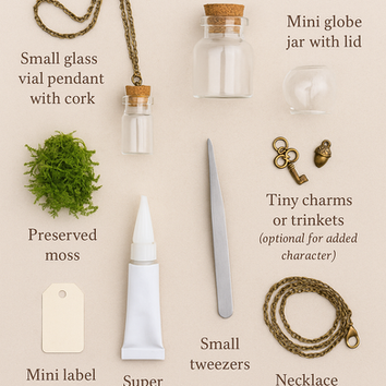 🌿 Mini Moss Terrarium Necklaces or Desk Decor