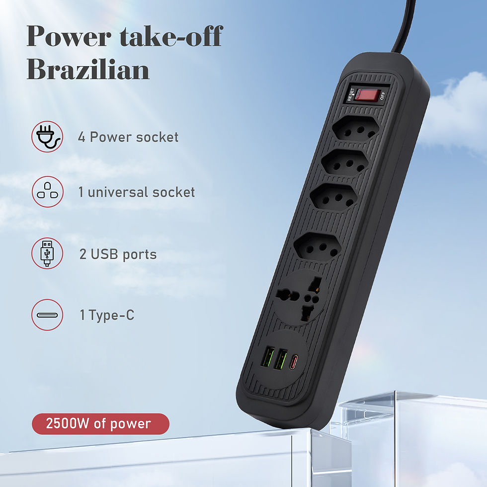 Miniatura: Filtro de Linha com Extensão Elétrica, Entradas USB e Proteção contra Surtos