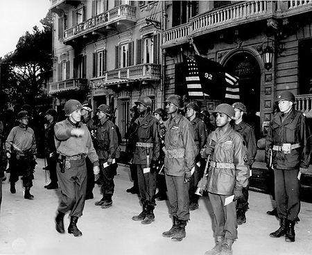 Maj. Gen. Edward M. Almond, Commanding General of the 92nd Infantry (`Buffalo') Division i