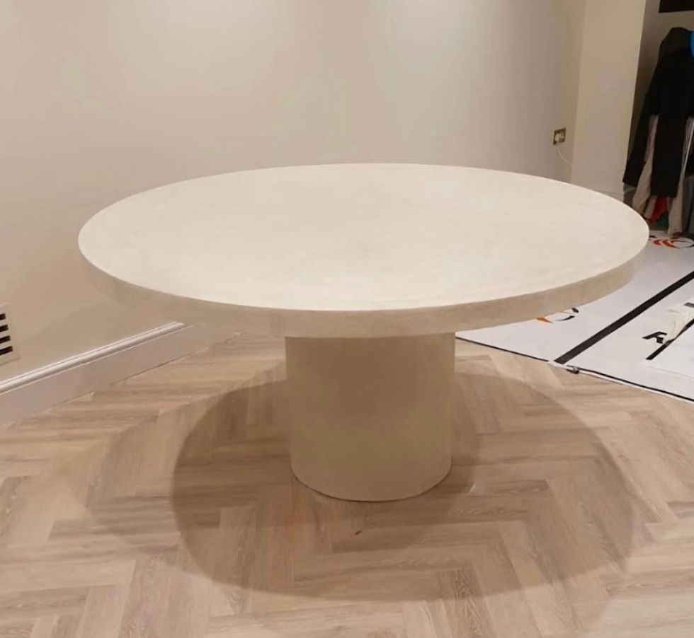 Microcement  Round Dining Table with single cylinder base (6cm thicktop)