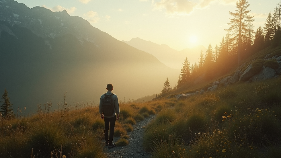 High angle view of a serene solitude spot in nature
