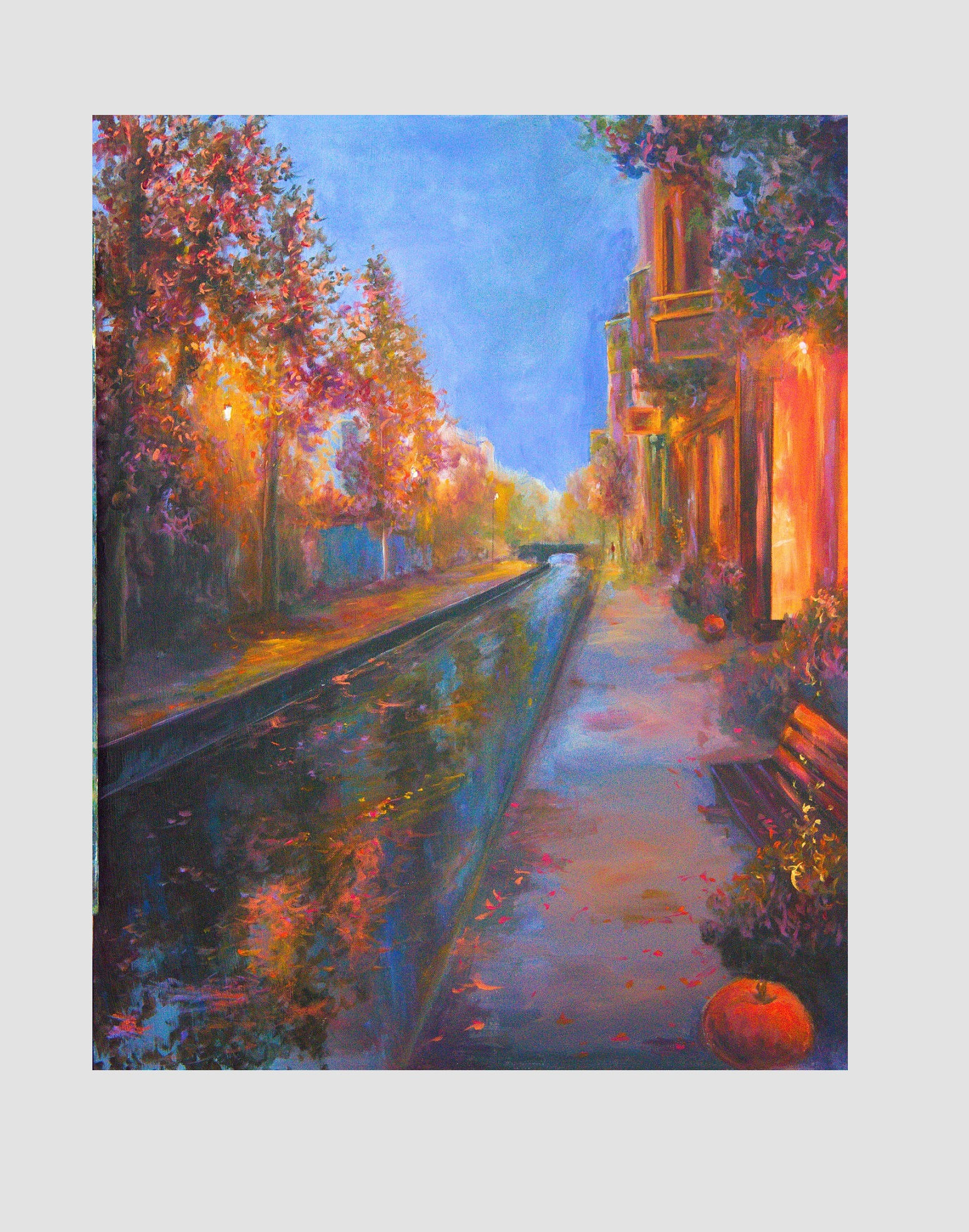 Autumn Night Glow Photo Paper Art Print