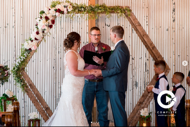 pretty wedding ceremony arch