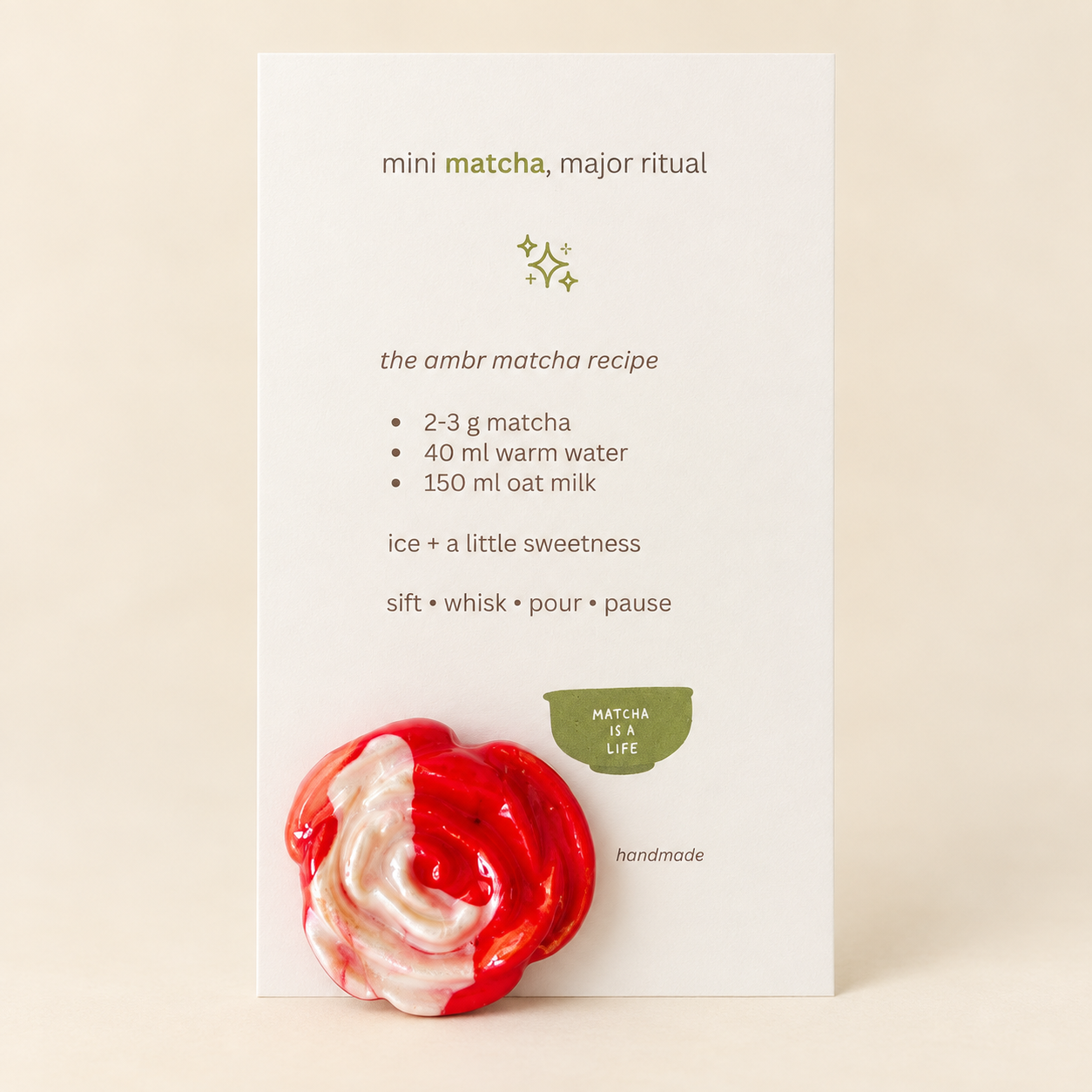 Red & Pearl Rose Resin Magnet