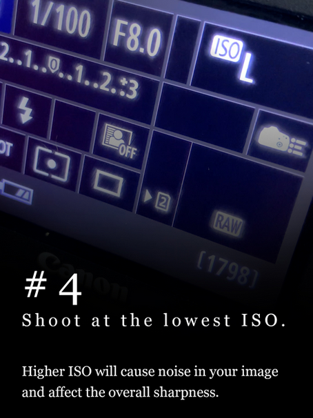 Tip #4, shoot at the lowest possible ISO