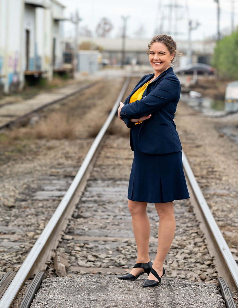 Alison McCrary portrait on train tracks