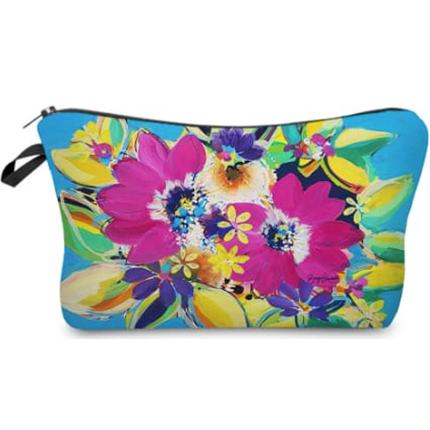 Unique Artisan Colourful Small Bag - Pink Flowers Design by Sonya Elizabeth