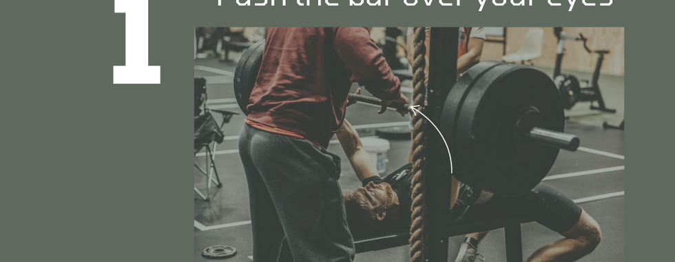 Push the bar over your eyes to maintain good shoulder health and more pressing power