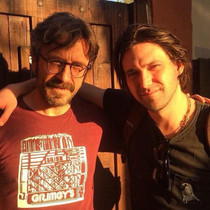 Marc Maron with Conor Oberst wearing DCXV