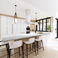 Cuisine blanche contemporaine de style scandinave