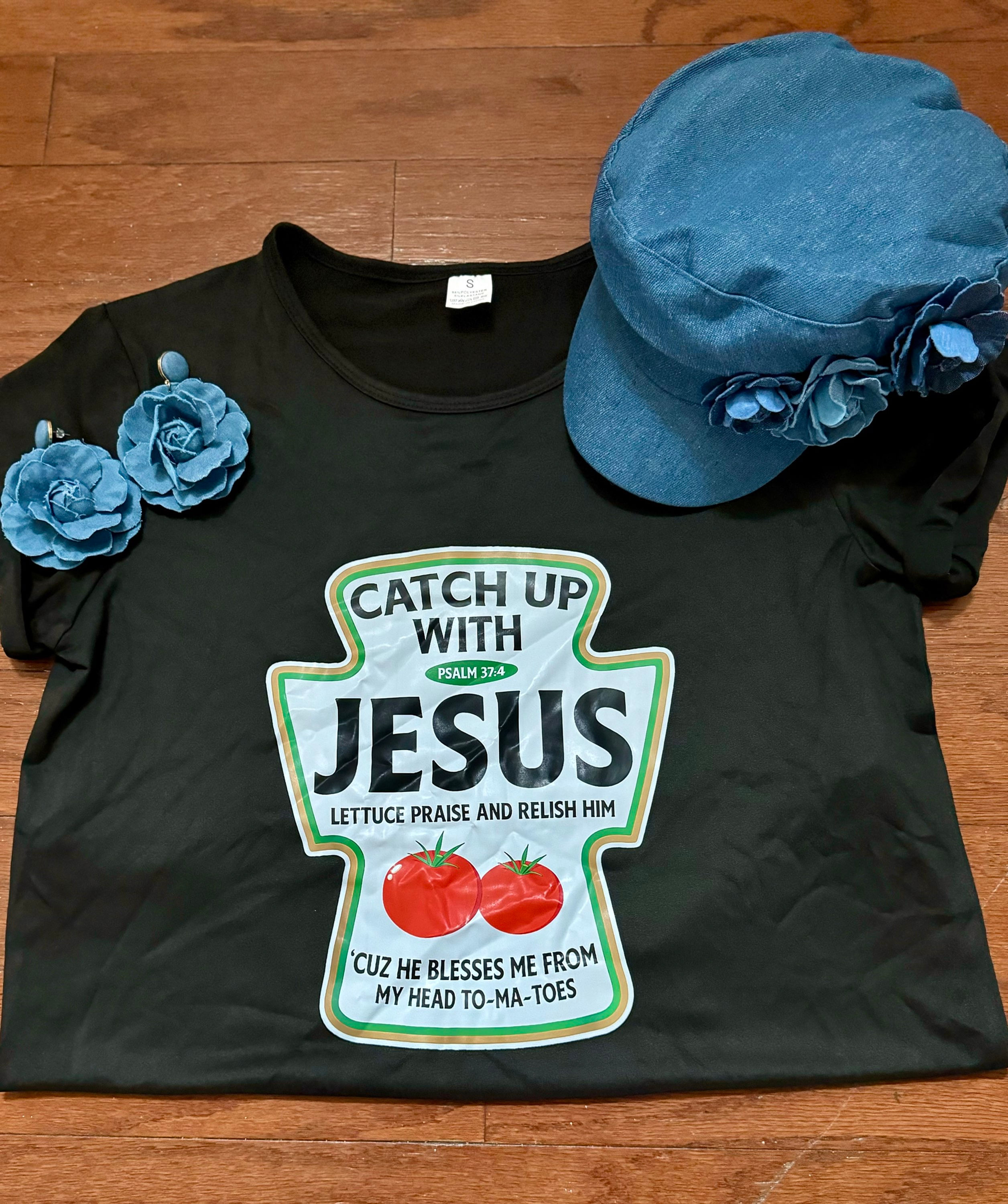 Women's “Catch up with Jesus” Statement Tee