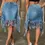 Thumbnail: Denim Fringe Skirt