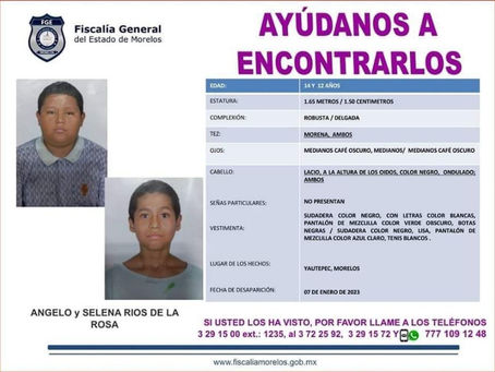 Preocupa a familiares desaparición de 2 hermanos menores de edad en Yautepec