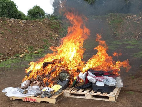 Más de 117 kg de droga fueron incinerados por la FGR en Morelos