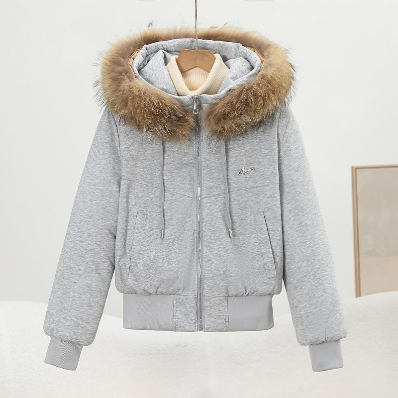 Thumbnail: Cotton coat with zipper, cotton jacket outerwear