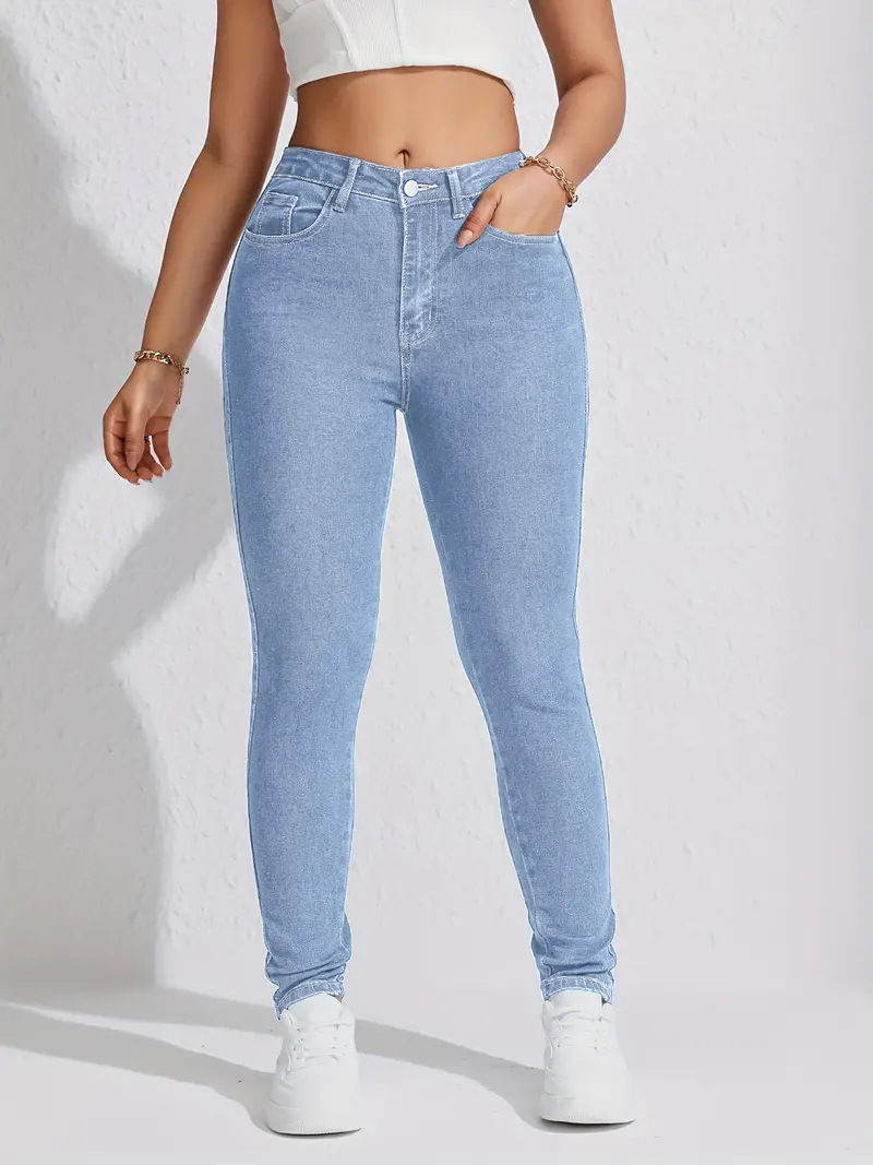 Thumbnail: High-waisted stretchy slim-fit pants