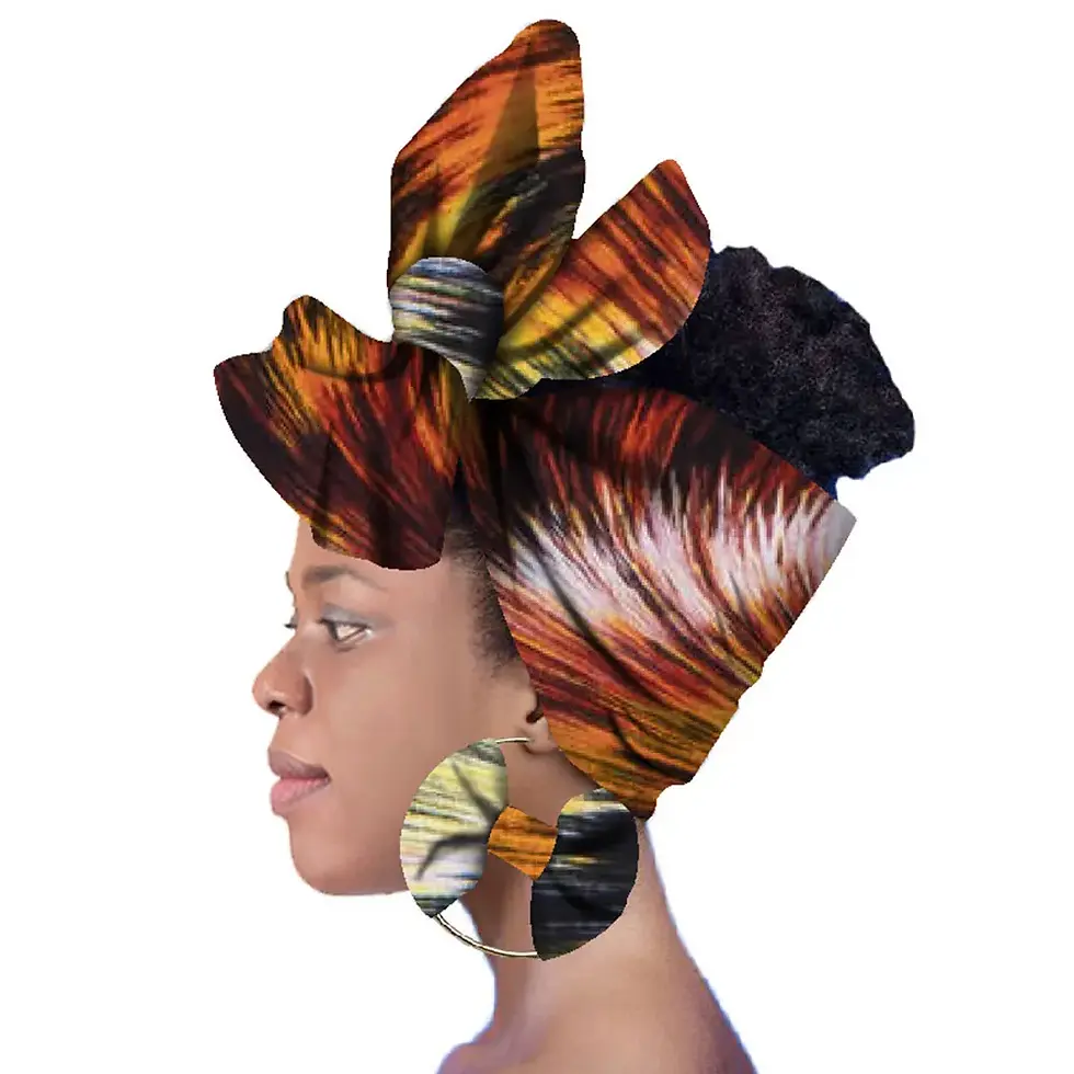Thumbnail: Fashion African Head Scarf and Wrapping- 2 Pieces