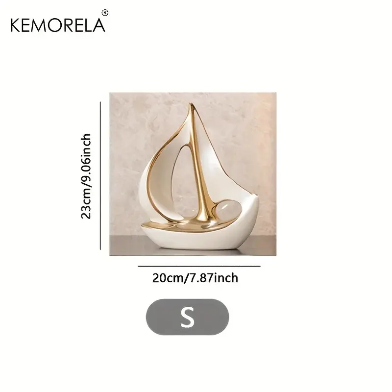 Thumbnail: Ceramics Luxury Sailboat Sculpture