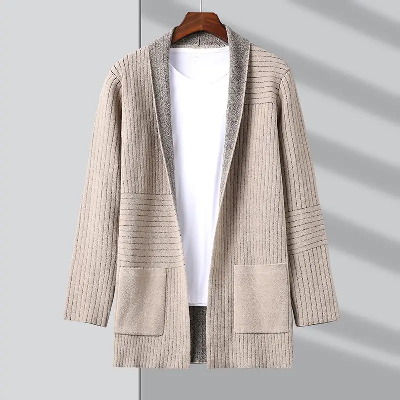 Thumbnail: Mens Long Cardigan Retro Coat