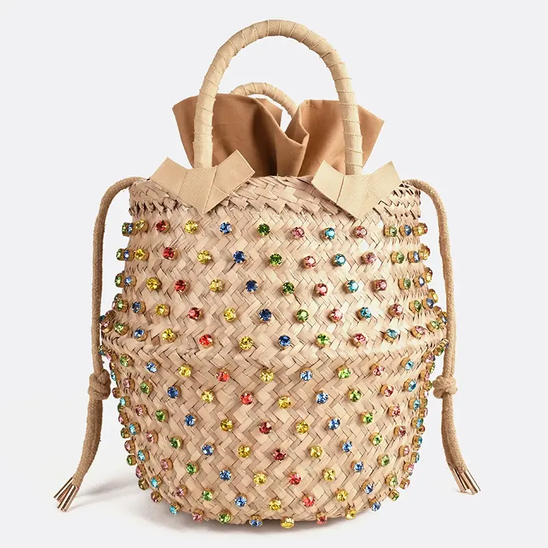 Thumbnail: Natural Wheat Straw Color Crystal Hat
