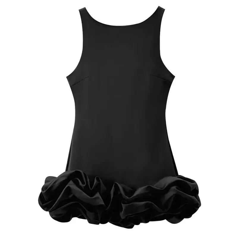 Thumbnail: Short Ruffle Mini Dresses inRed, Black or Whire
