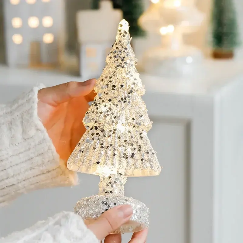 Thumbnail: Glowing Glass Christmas Tree Ornaments
