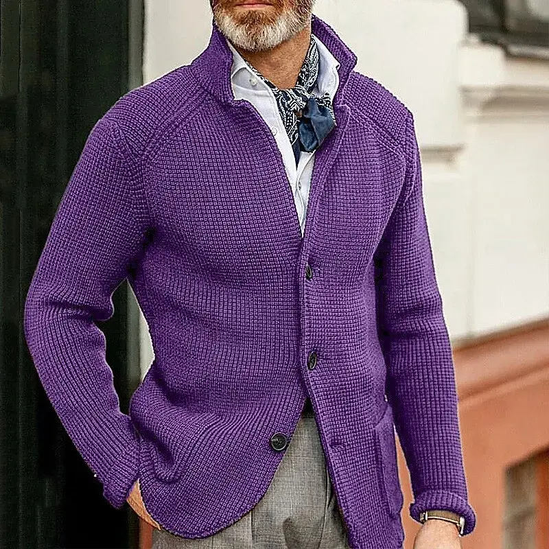 Thumbnail: Men Single Breasted Cardigan Knitted Winter Sweater