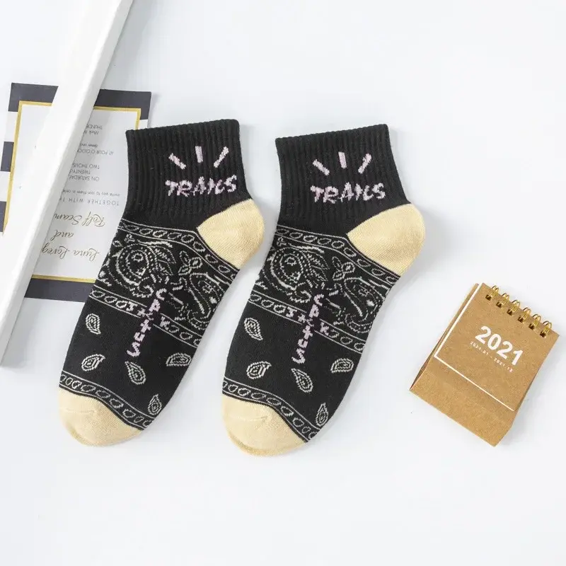 Thumbnail: Black and White Embroidered Socks