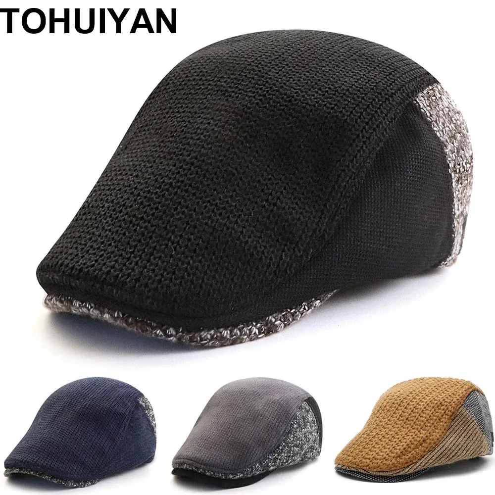 Knitted Wool Newsboy Cap
